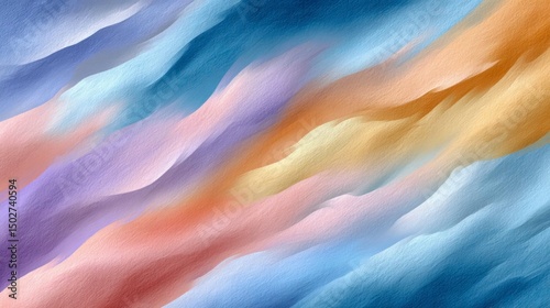 Abstract watercolor background with flowing pastel colors in soft wave patterns
