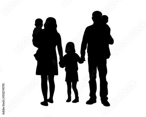 Family Silhouette Vector Illustration


