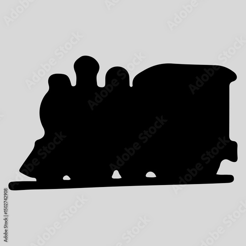 Vintage Steam Train Silhouette Classic Locomotive Illustration