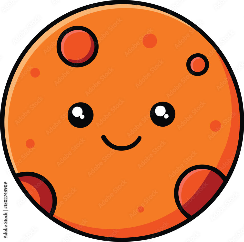 Fototapeta premium orange cookie cartoon character vector illustration