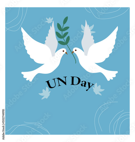 Clean United Nations Day Illustration with UN Emblem-03
