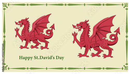 Happy St. David's Day Vector Banner -01