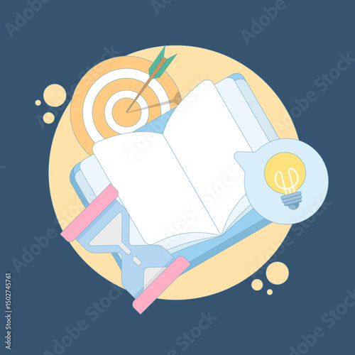 Self-development concept. Self-improvement. Self-study, online education, e-books, distance learning. Achieving goals to develop self-skills. Flat design illustration on the background.