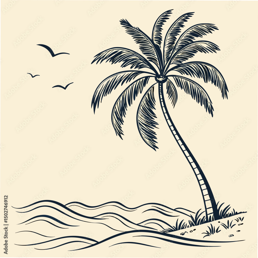 Naklejka premium Coconut Serenity