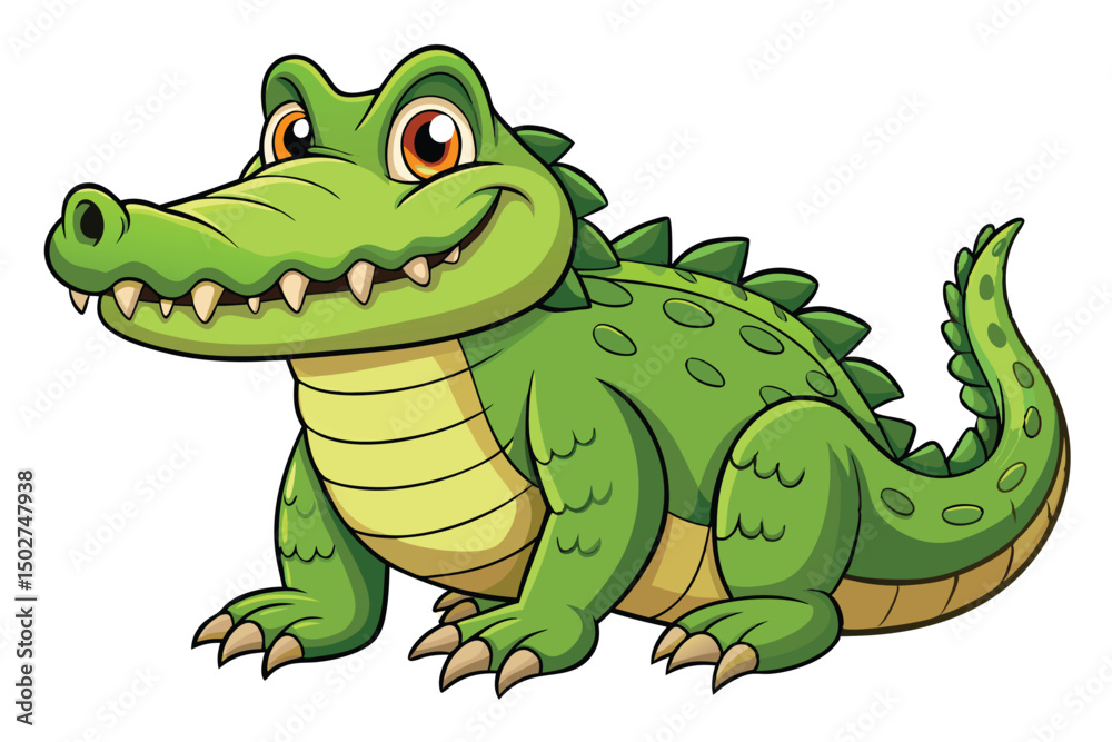 Obraz premium Friendly Cartoon Crocodile Illustration for Kids