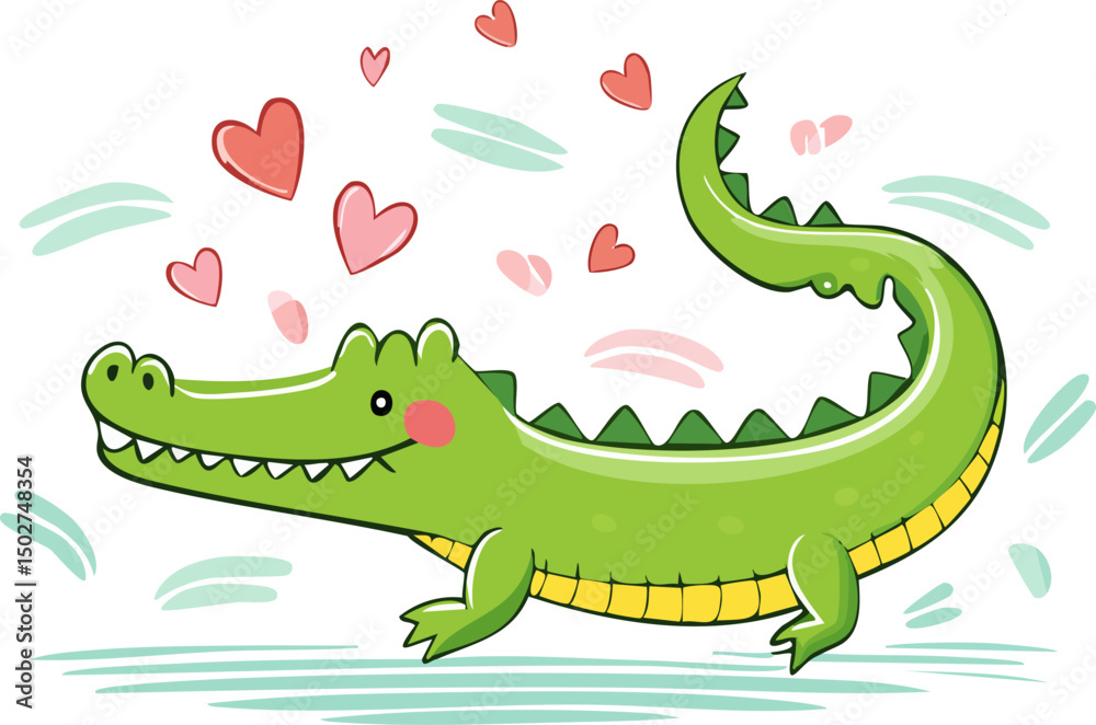 Fototapeta premium Friendly Crocodile Graphic