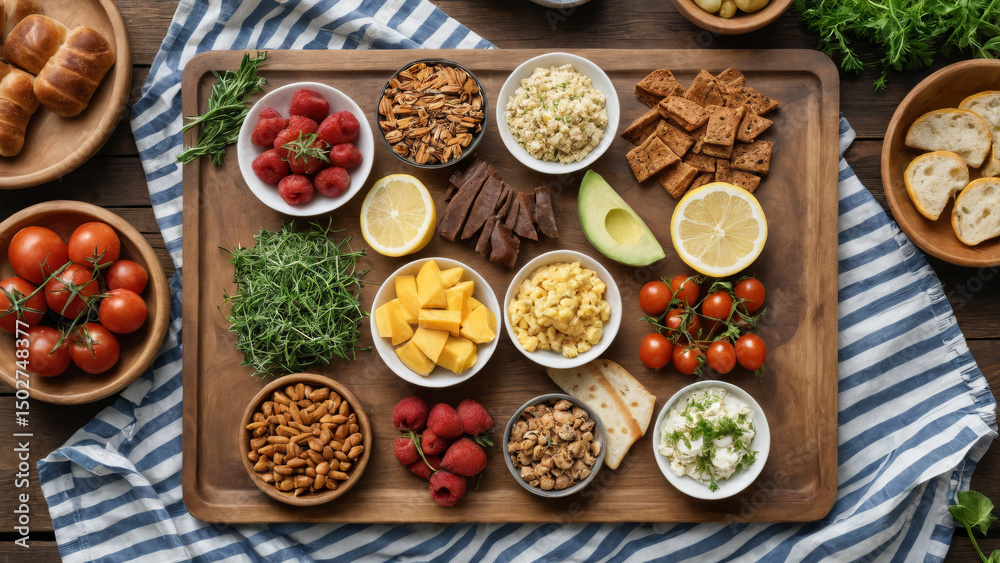 Healthy Vegan Summer Snacks on Picnic Blanket with Wooden Plateware, Fresh Herbs, and Rustic Outdoor Styling for Natural Food and Wellness Concepts Healthy Vegan Summer Snacks on Picnic Blanket with Wooden Plateware, Fresh Herbs, and Rustic Outdoor Styling for Natural Food and Wellness Concepts