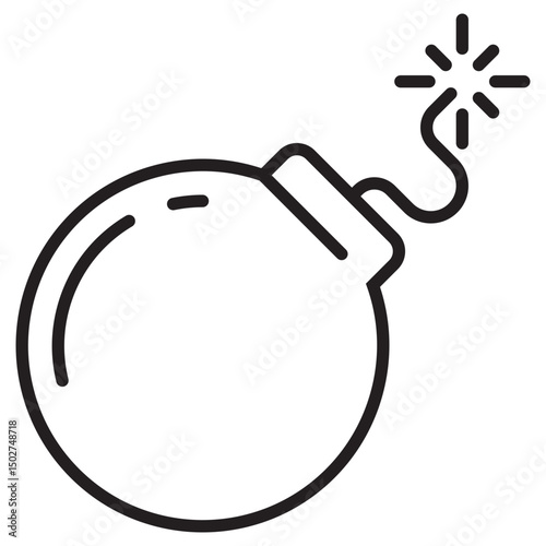 Simple bomb vector illustration. Bomb icon in linear style 