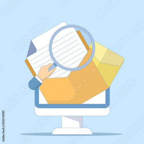 Email and messaging concept, Using email campaigns to reach target markets for online businesses. Email services, Email marketing, user interface templates. Flat design illustrations.