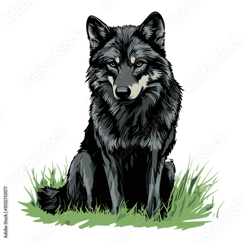 wolf, animal, vector, transparent background, isolated, canine, cute, breed, pet, predator, wildlife, nature, canis, carnivore, mammal, zoo, wild