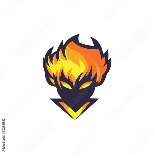 Blazing Robe Boy Gaming logo Vector