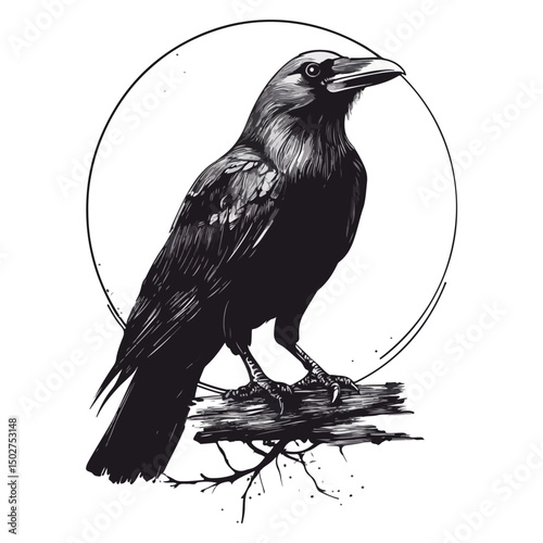 crow, animal, vector, transparent background, raven, nature, wildlife, feather, beak, isolated, wing, wild
