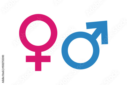 Gender Icon pink and blue symbol, Male and female symbol for your web site design, logo, app, UI. Vector illustration, isolated on white background