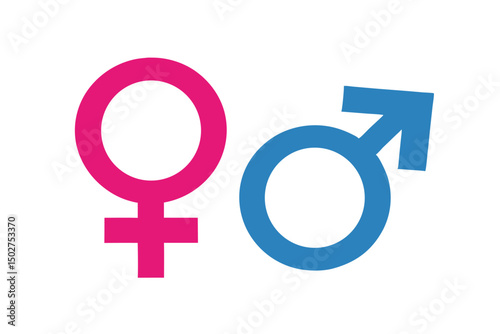 Gender Icon pink and blue symbol, Male and female symbol for your web site design, logo, app, UI. Vector illustration, isolated on white background