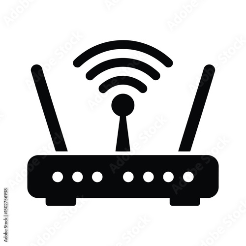 Wi-Fi Icon Router vector Art & Illustration