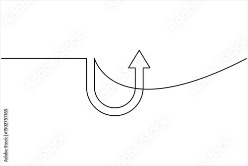 Continuous one line art drawing of arrows design. Vector illustration of Line art arrow symbol