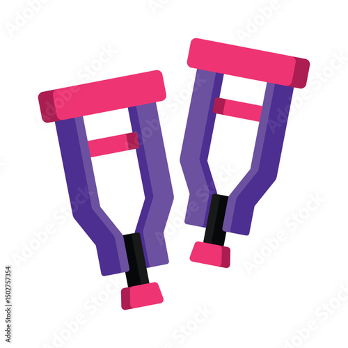 Crutch Vector style icon. Eps 10 file