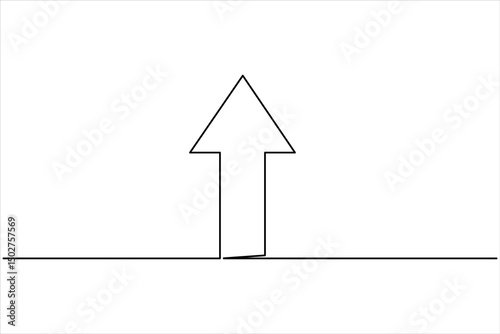 Continuous one line art drawing of arrows design. Vector illustration of Line art arrow symbol