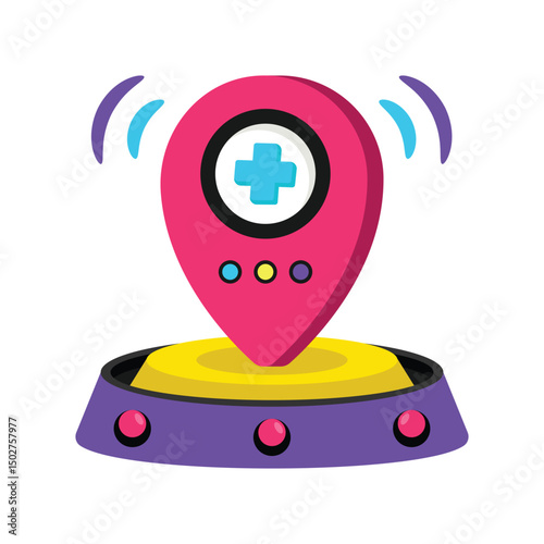 Hospital Location Vector style icon. Eps 10 file