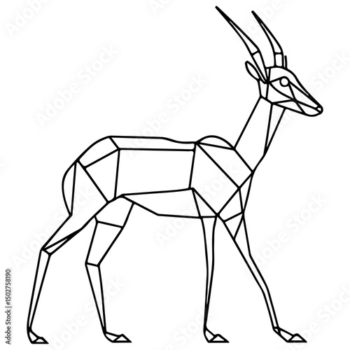 gazelle, animal, vector, transparent background, wildlife, mammal, nature, cute, antelope, zoo, isolated, farm, herbivore, springbok