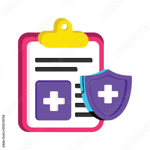 Insure Paper Vector style icon. Eps 10 file