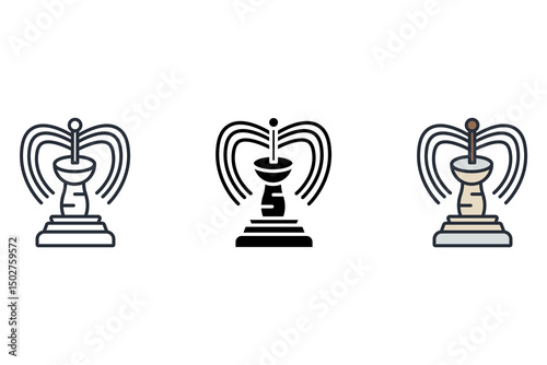 fountain icons isolated on White Background. Flat style design