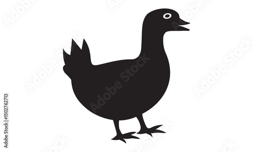  Duck silhouette vector white bag round.