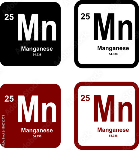Manganese icon set. vector template illustration for web design