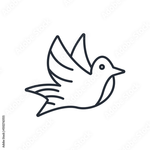 pigeon icons isolated on White Background. Flat style design