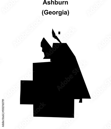 Ashburn (Georgia) blank outline map