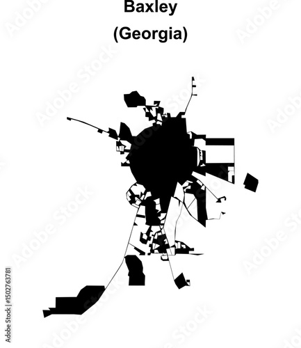 Baxley (Georgia) blank outline map