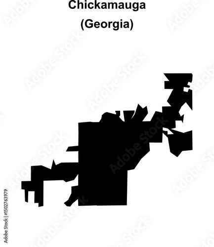 Fotografie Chickamauga (Georgia) blank outline map