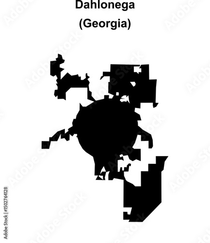 Dahlonega (Georgia) blank outline map photo
