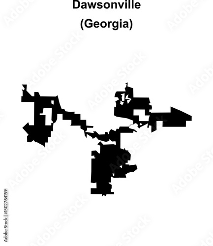 Dawsonville (Georgia) blank outline map