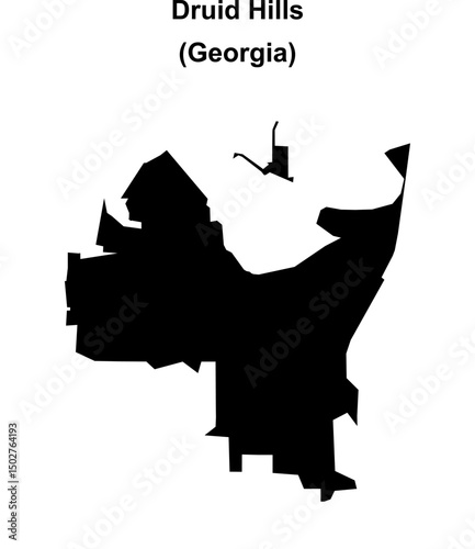 Druid Hills (Georgia) blank outline map