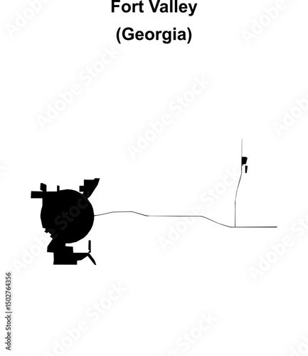 Fort Valley (Georgia) blank outline map