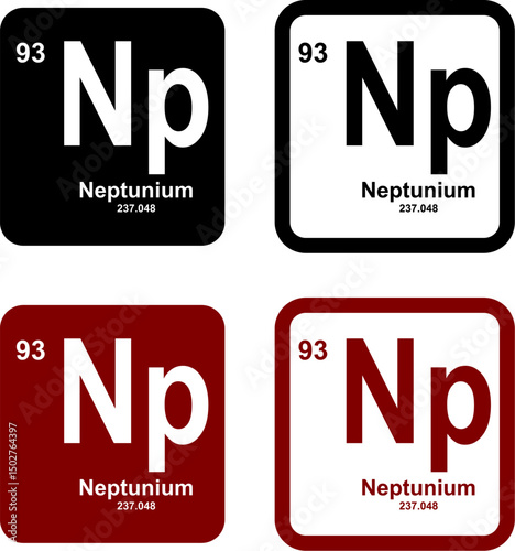 Neptunium icon set. vector template illustration for web design