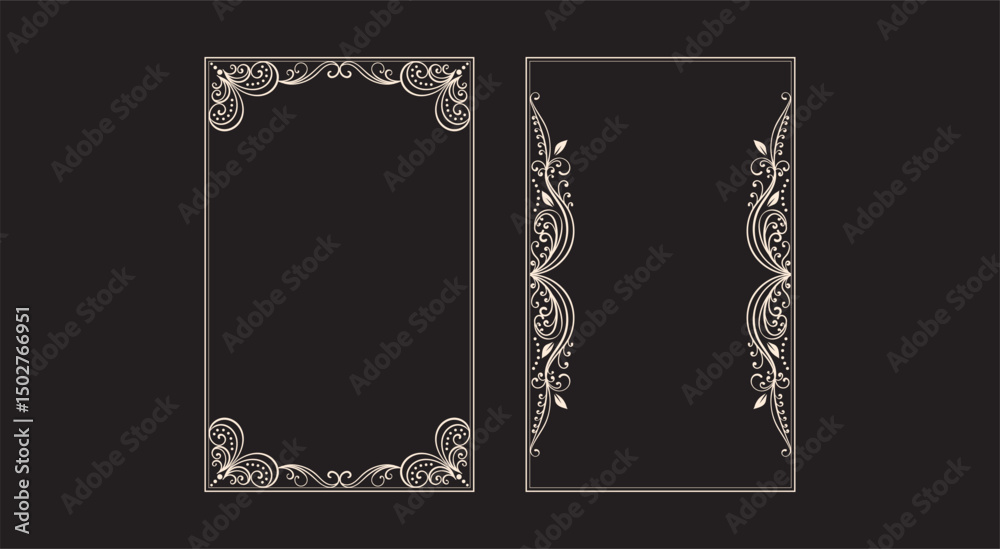 Fototapeta premium Set ornamental decorative frames Vintage