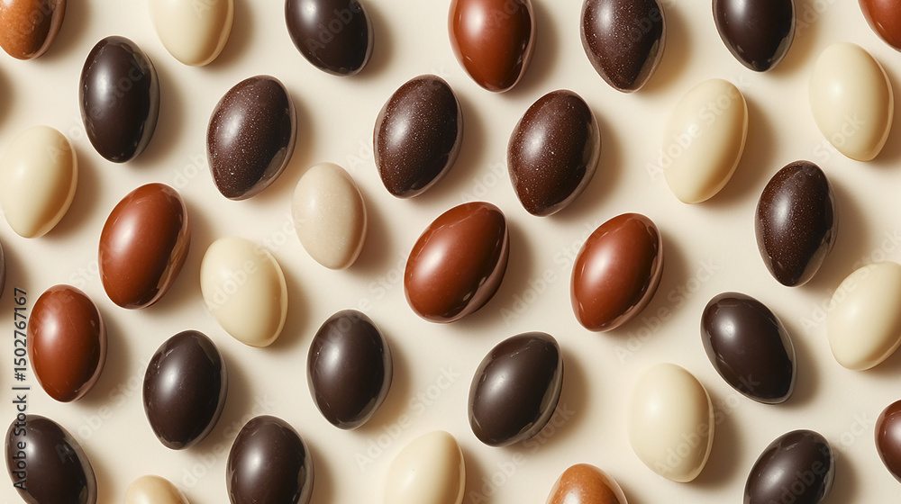 Fototapeta premium Chocolate Egg Delight A Symphony of Browns and Creams