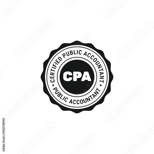 CPA Certified Public Accountant Stamp Symbol Icon vector sign.