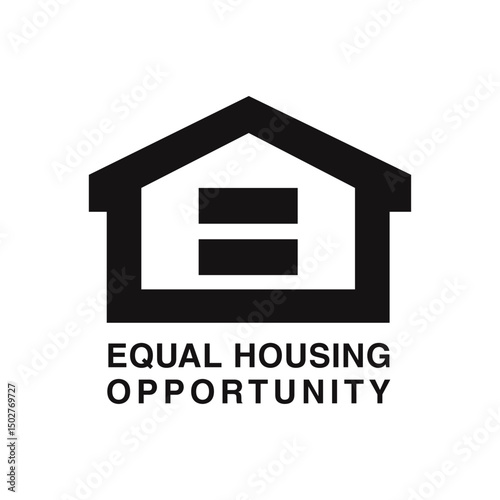 Equal Housing Opportunity Black Symbol Icon vector sign.