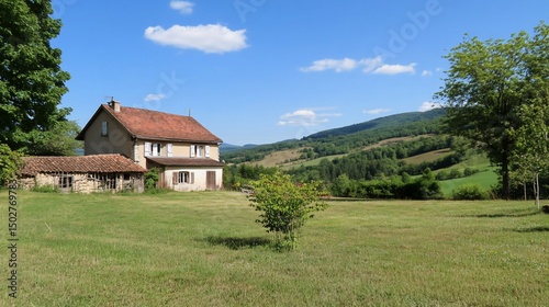 Rural French Farmhouse with Rolling Hills View