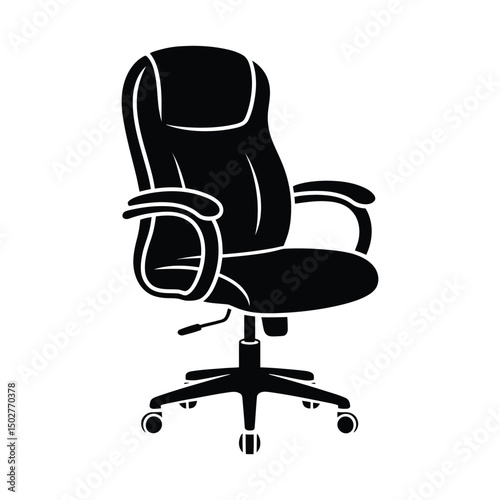 Executive Office Chair Silhouette vector Art & Illustration