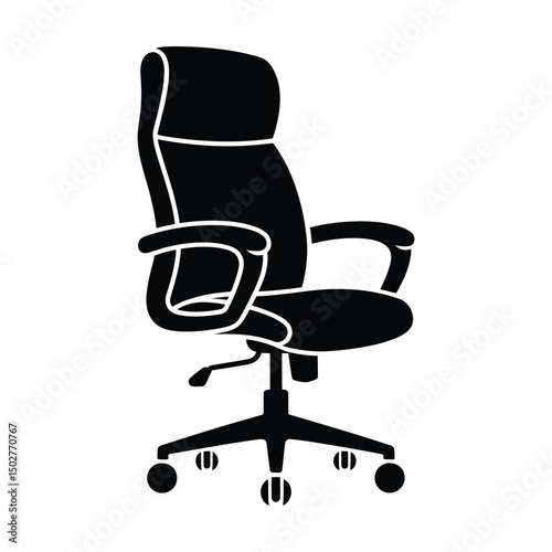 Executive Office Chair Silhouette vector Art & Illustration