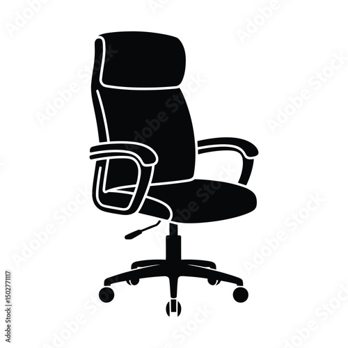 Executive Office Chair Silhouette vector Art & Illustration