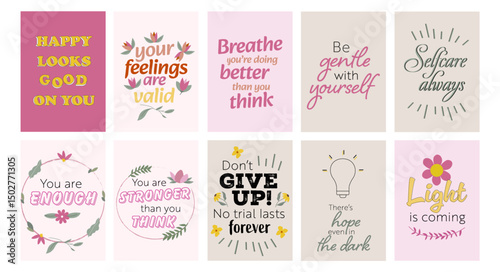 A4 Mental health posters, Positive affirmation posters, Self care posters, positive affirmation cards. Affirmation wall art, affirmation stickers, motivational posters. Printable art, 10 pack bundle