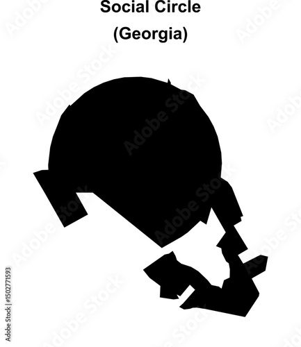 Social Circle (Georgia) blank outline map