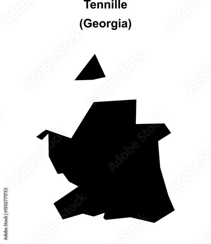 Tennille (Georgia) blank outline map