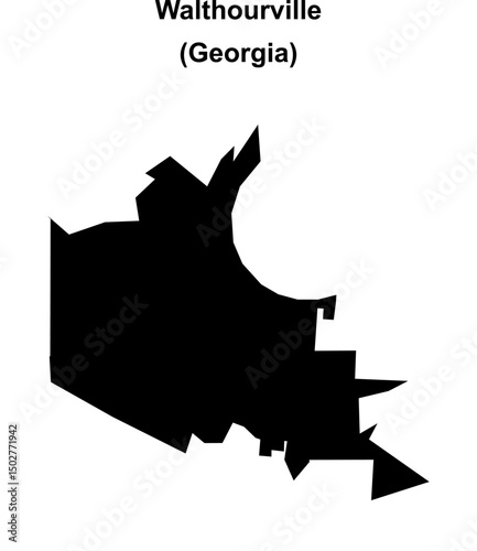 Walthourville (Georgia) blank outline map