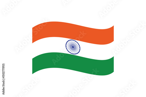 Flag of India. Indian flag. Flat vector illustration, national flag of India. Symbol of international asian world country. Indian state official sign. EPS 10.